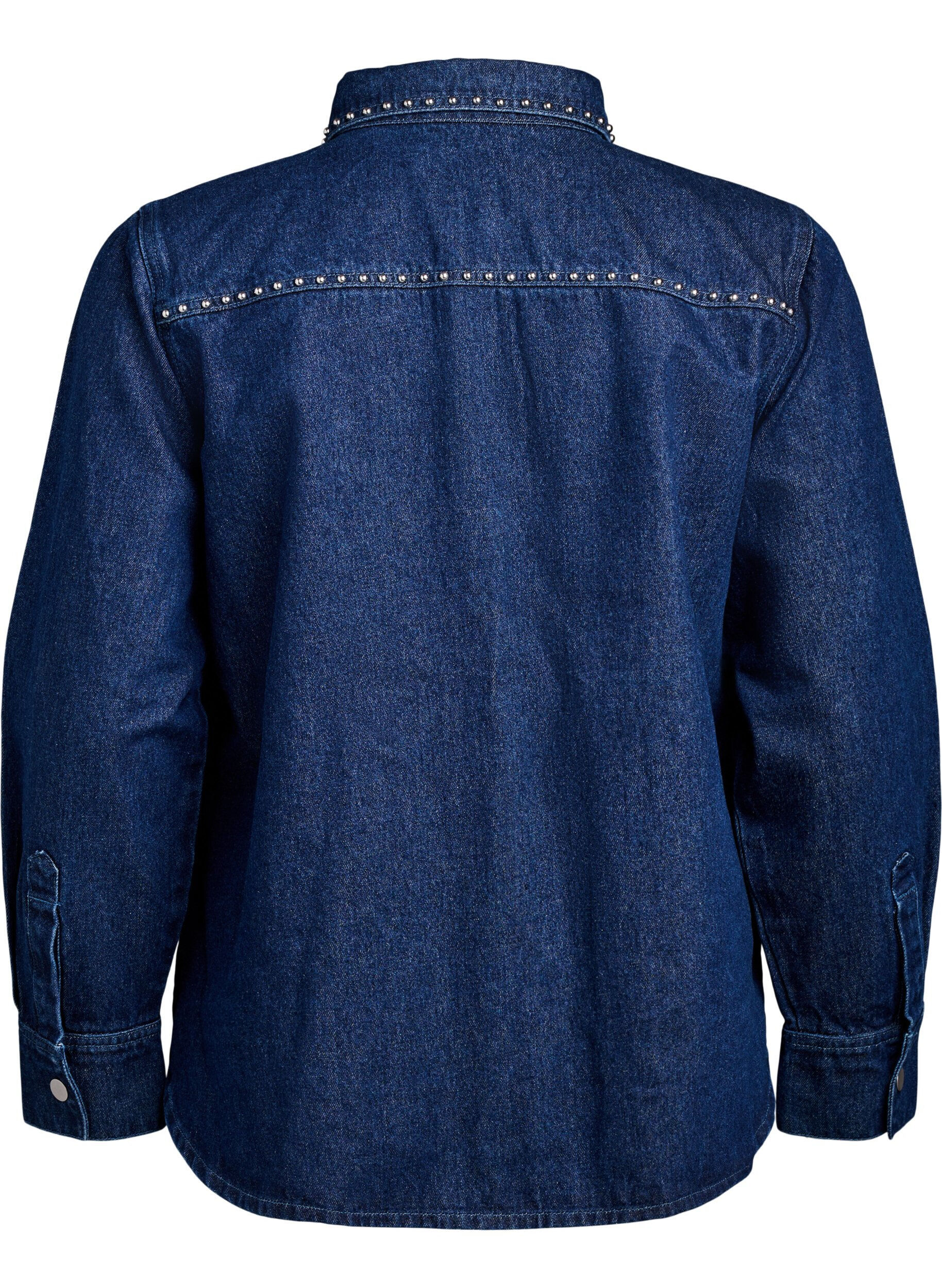 Zizzifashion Denim shirt with studs, Blue, Packshot image number 1