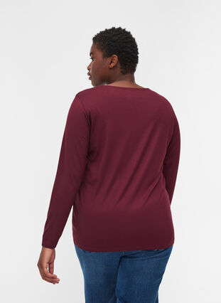 Long sleeve, viscose basic blouse, Port Royal, Model image number 1