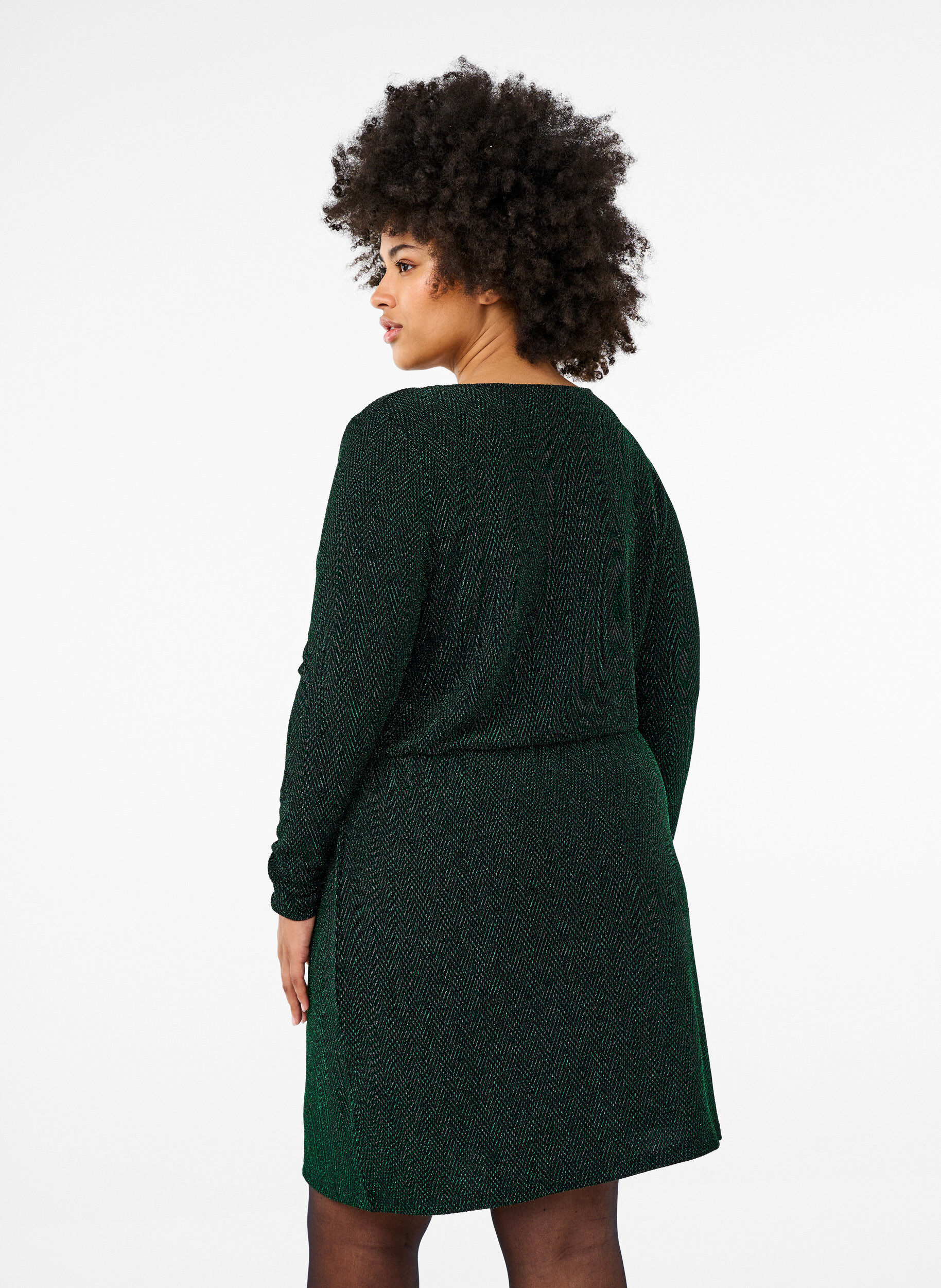 Zizzifashion Glitter dress with zigzag pattern, Scarab ZigZagShimmer, Model image number 1