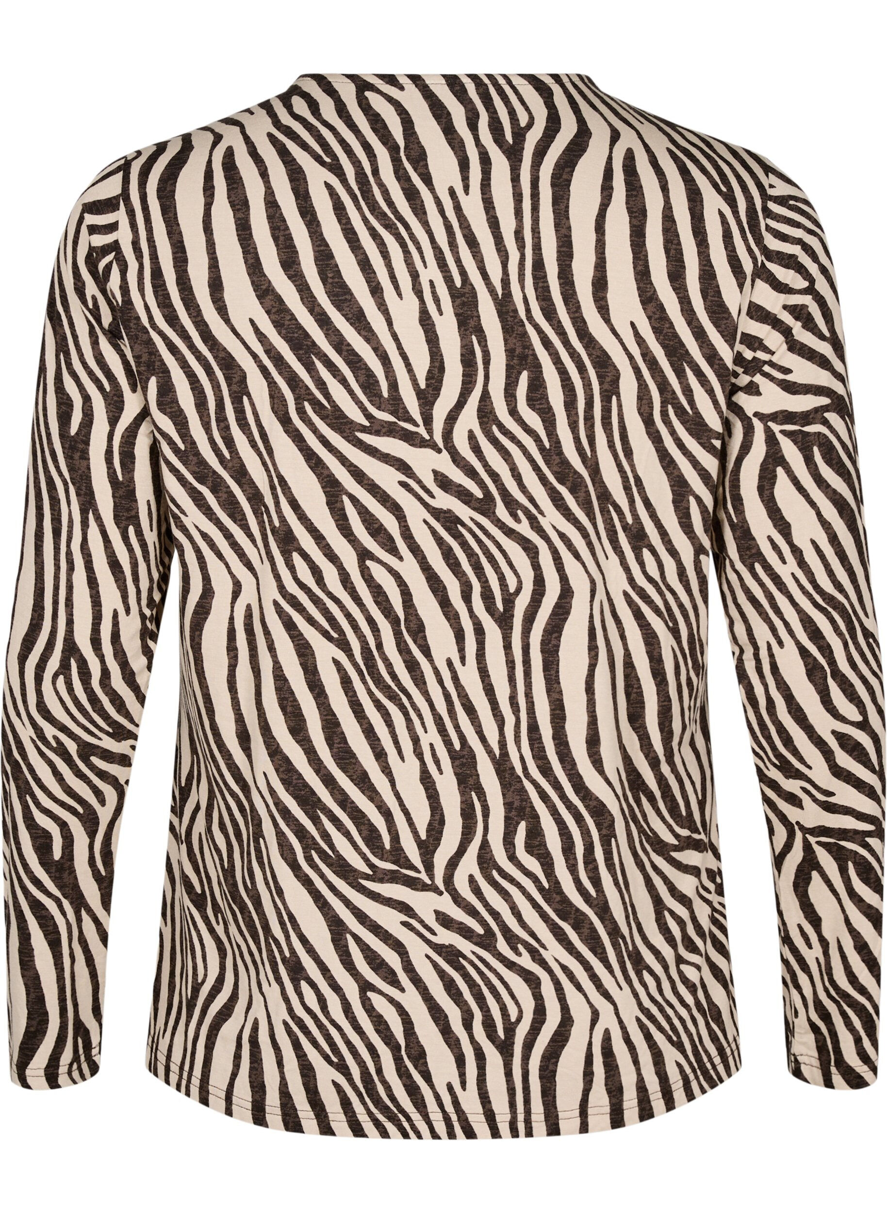 Zizzifashion Long-sleeved striped Blouse, Brown, Packshot image number 1
