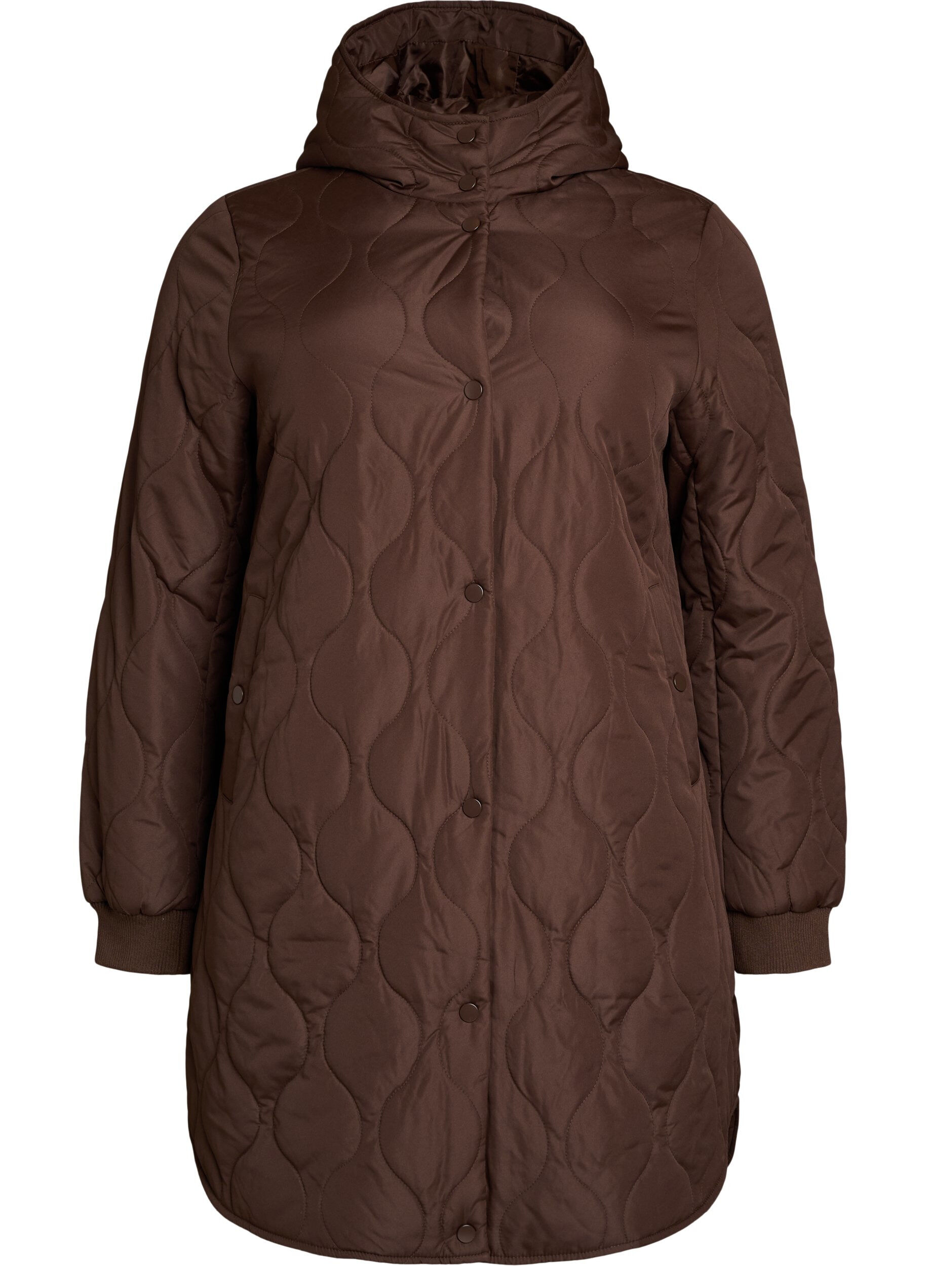 ZizzifashionMid-length quilted jacket with a hood, 1682, Packshot image number 0