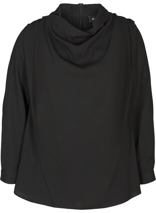 Blouse with long sleeves, Black, Packshot image number 0