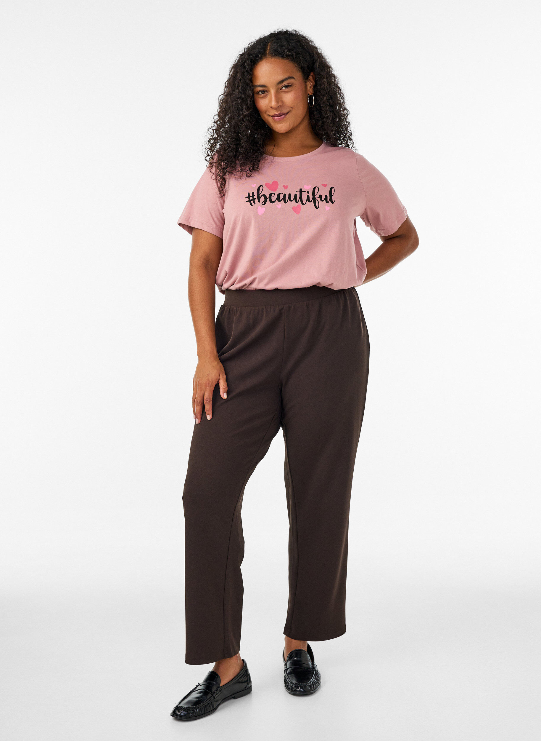 ZizzifashionStraight fit trousers, Brown, Model image number 0
