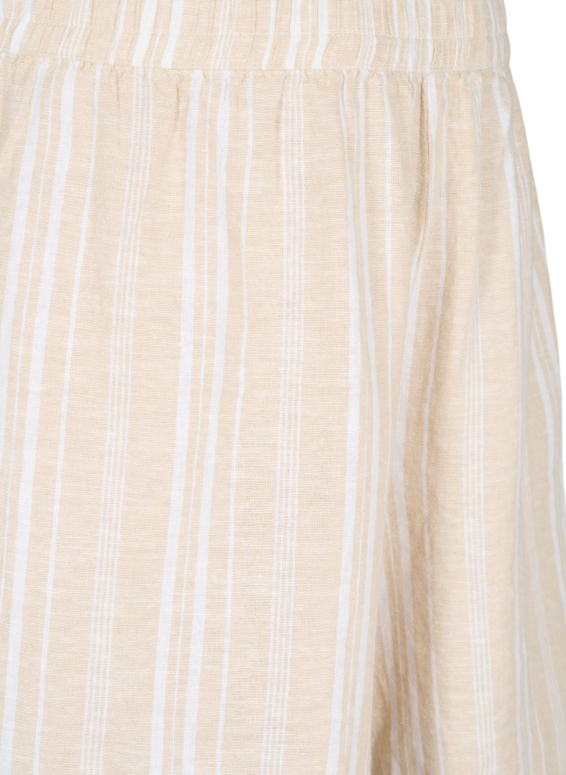 Zizzifashion Striped shorts in a linen-viscose blend, Beige, Packshot image number 2