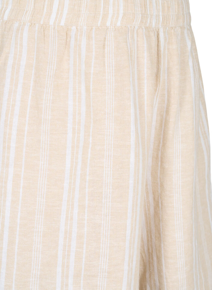 Striped shorts in a linen-viscose blend, Beige, Packshot image number 2