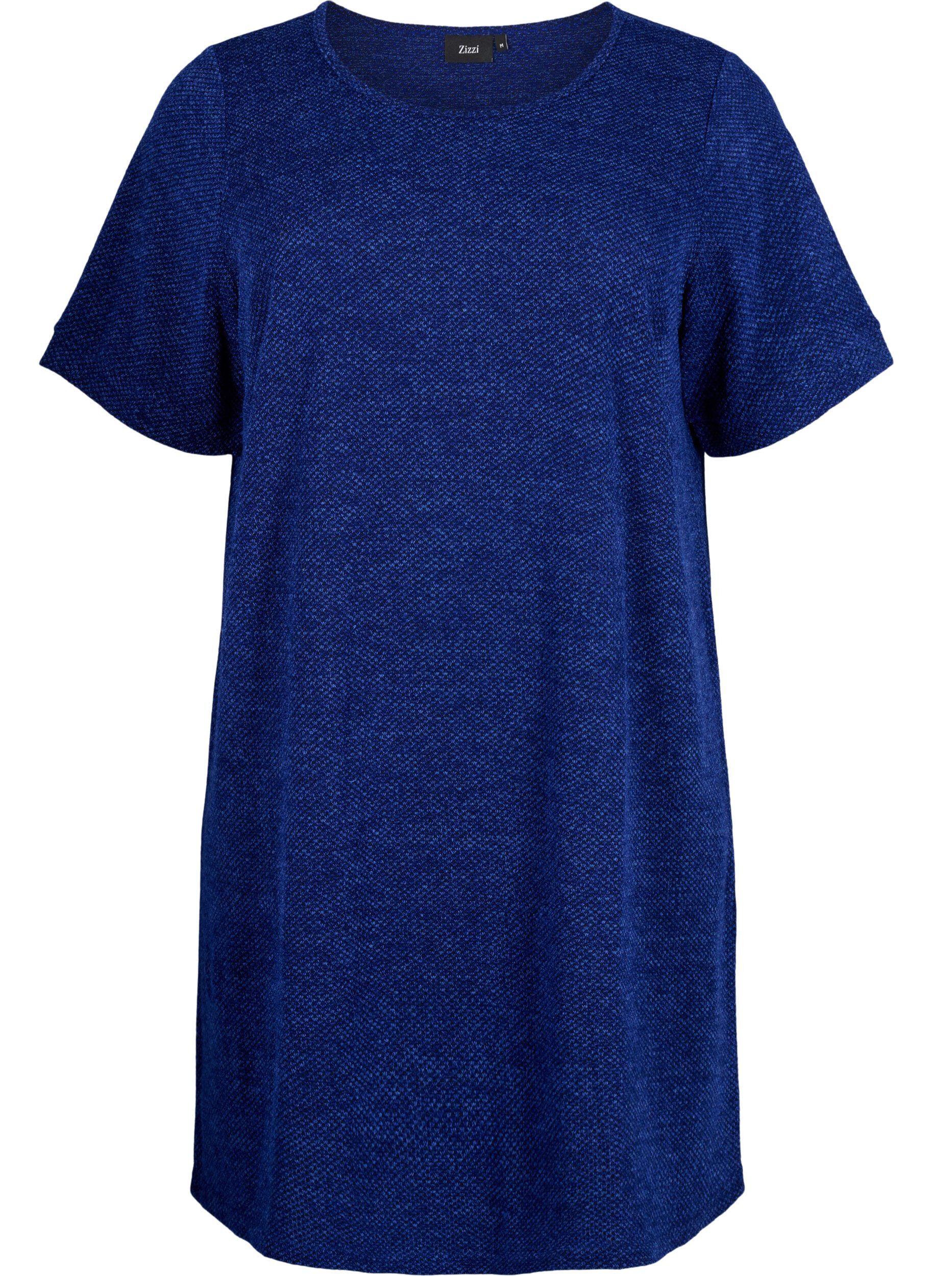 Zizzifashion T-shirt dress with short sleeves, Sodalite Blue, Packshot image number 0