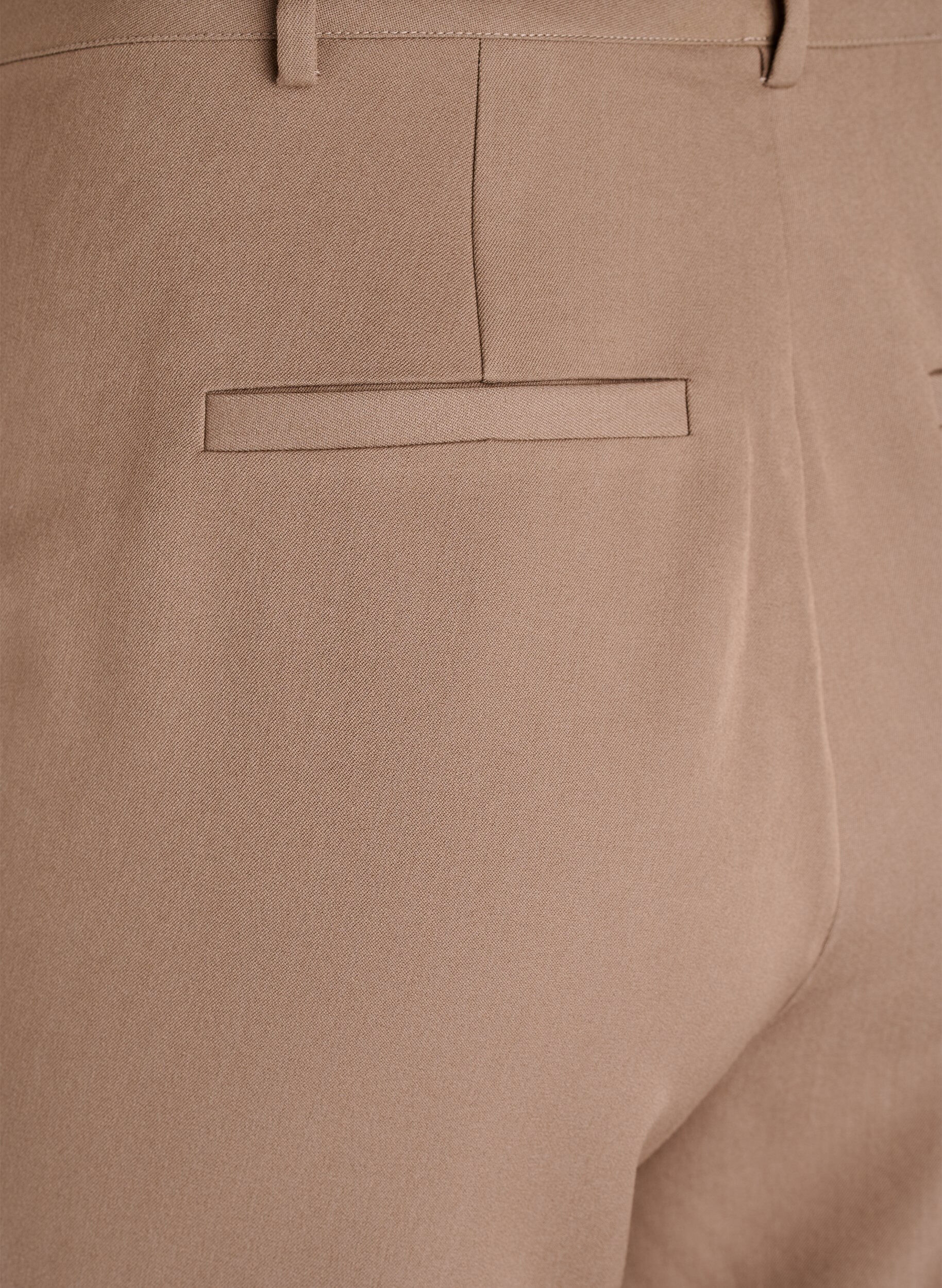 Zizzifashion High-waisted tailored trousers with straight legs, Brown, Packshot image number 3