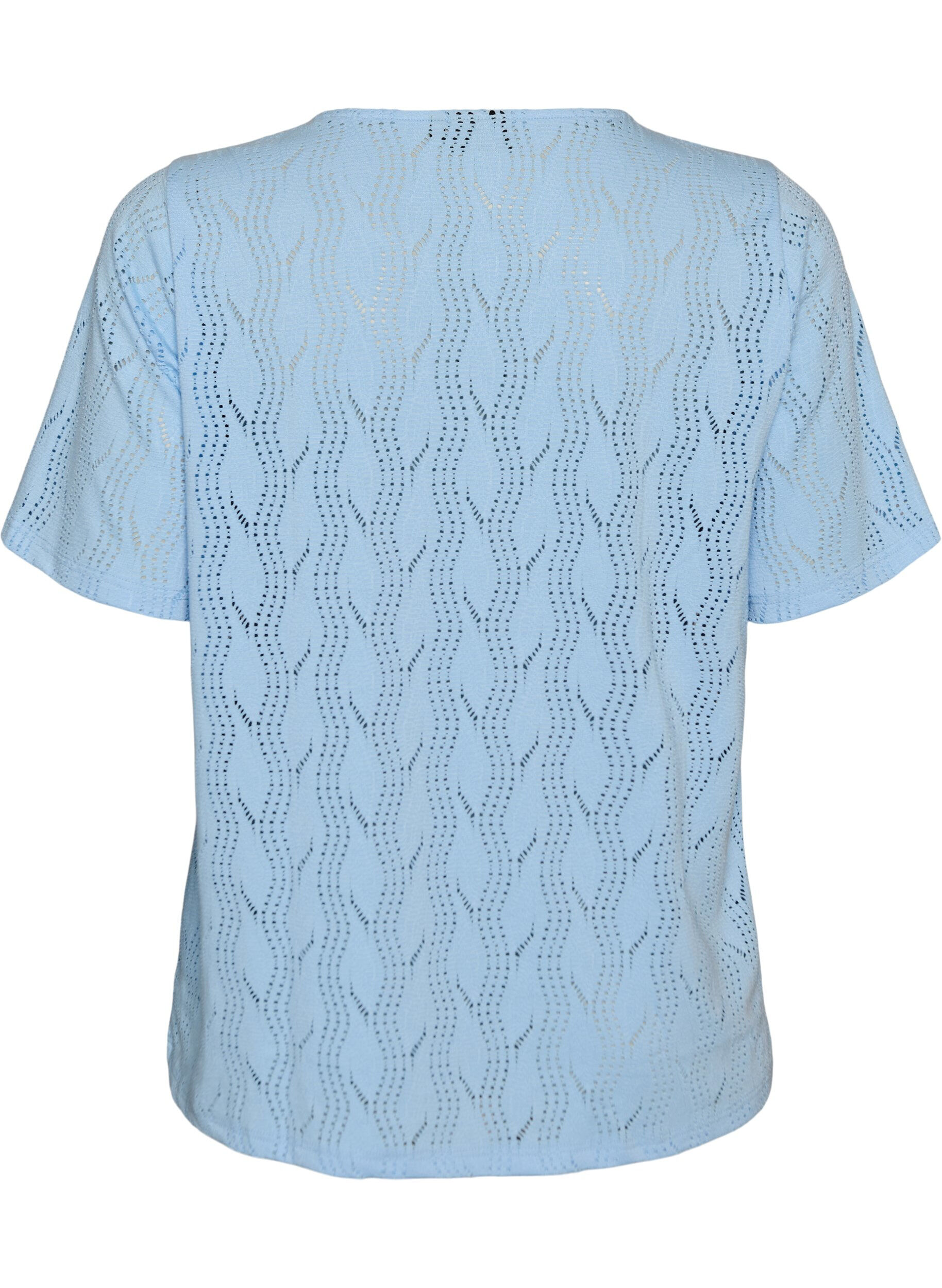 Zizzifashion Jersey t-shirt with eyelet embroidery, Light Blue, Packshot image number 1
