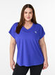 Short sleeve sport t-shirt with v-neck, Purple, Model image number 0