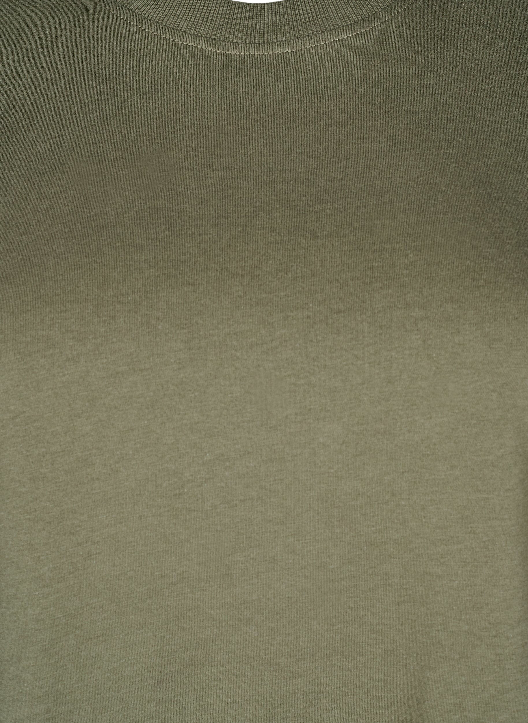 ZizzifashionBasic cotton T-shirt with round neck, Green, Packshot image number 2