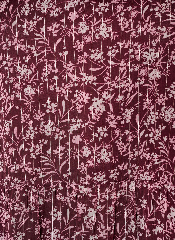 Tunic with floral print and glitter threads, Red, Packshot image number 2