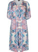 Midi dress with paisley print and satin-look, White, Packshot image number 0