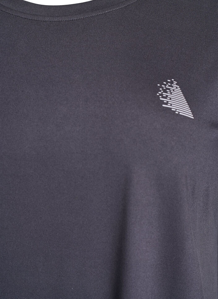 Solid-coloured training T-shirt, Dark Grey, Packshot image number 2
