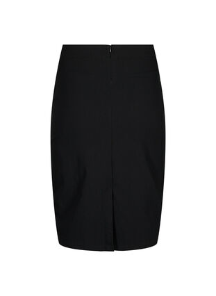Tight-fitting midi skirt with slit, Black, Packshot image number 1