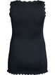 Tank top with lace trim and eyelet embroidery, Black, Packshot image number 1
