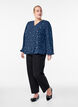 Long-sleeved blouse with floral embroidery, Blue, Model image number 1