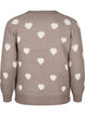 Knitted jumper with hearts, Walnut Mel. Comb, Packshot image number 1