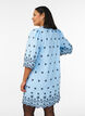 Short dress with an embroidered pattern and 3/4 sleeves, Blue, Model image number 2