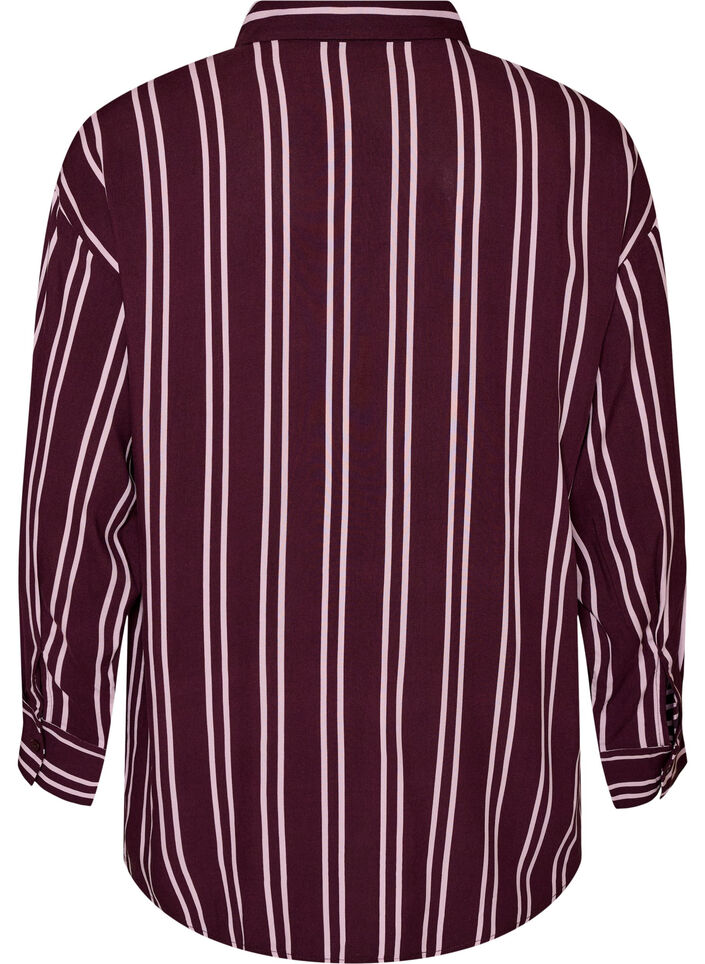 Striped nightshirt, Dark Bordeaux, Packshot image number 1
