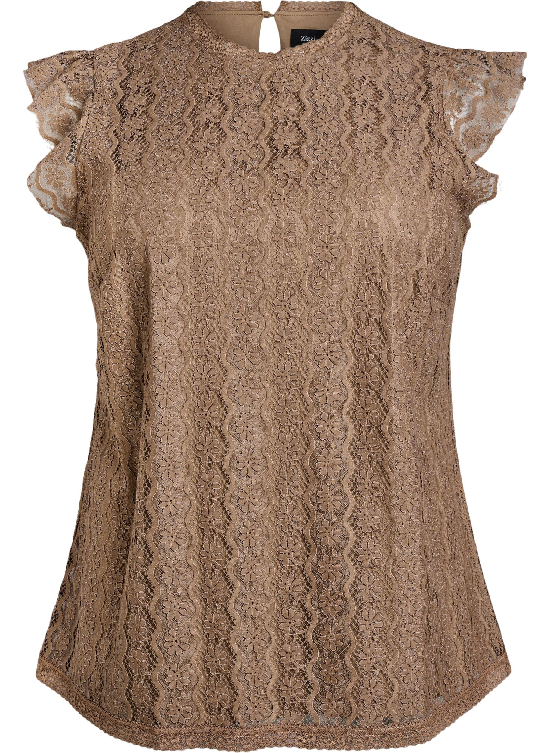 Lace top with ruffle details