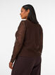 Mesh blouse with flowers and sequins, Brown, Model image number 2