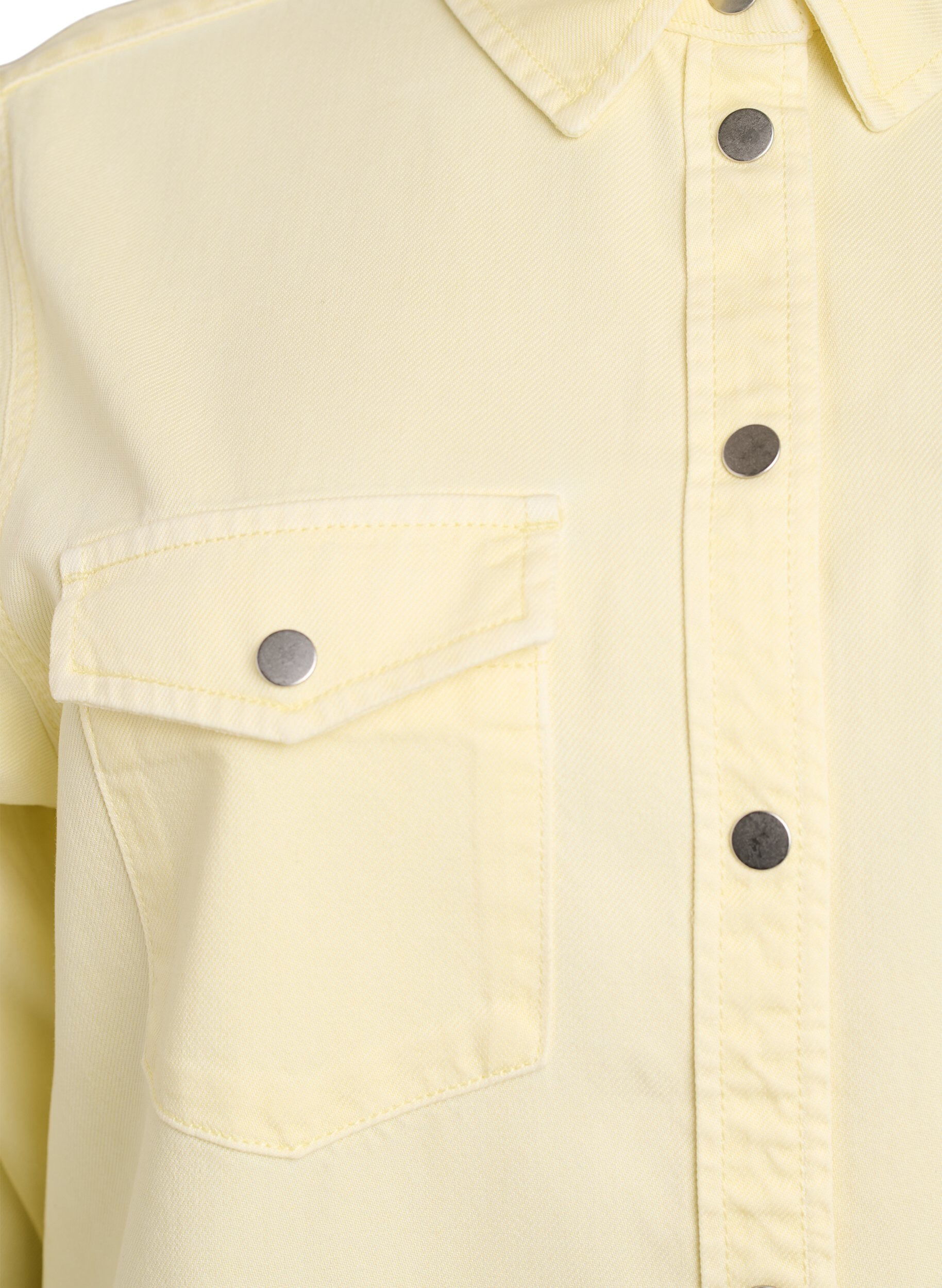 Zizzifashion Denim shirt with chest pockets, Yellow, Packshot image number 2
