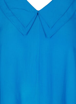 Viscose tunic with v-neckline and collar, Princess Blue, Packshot image number 2