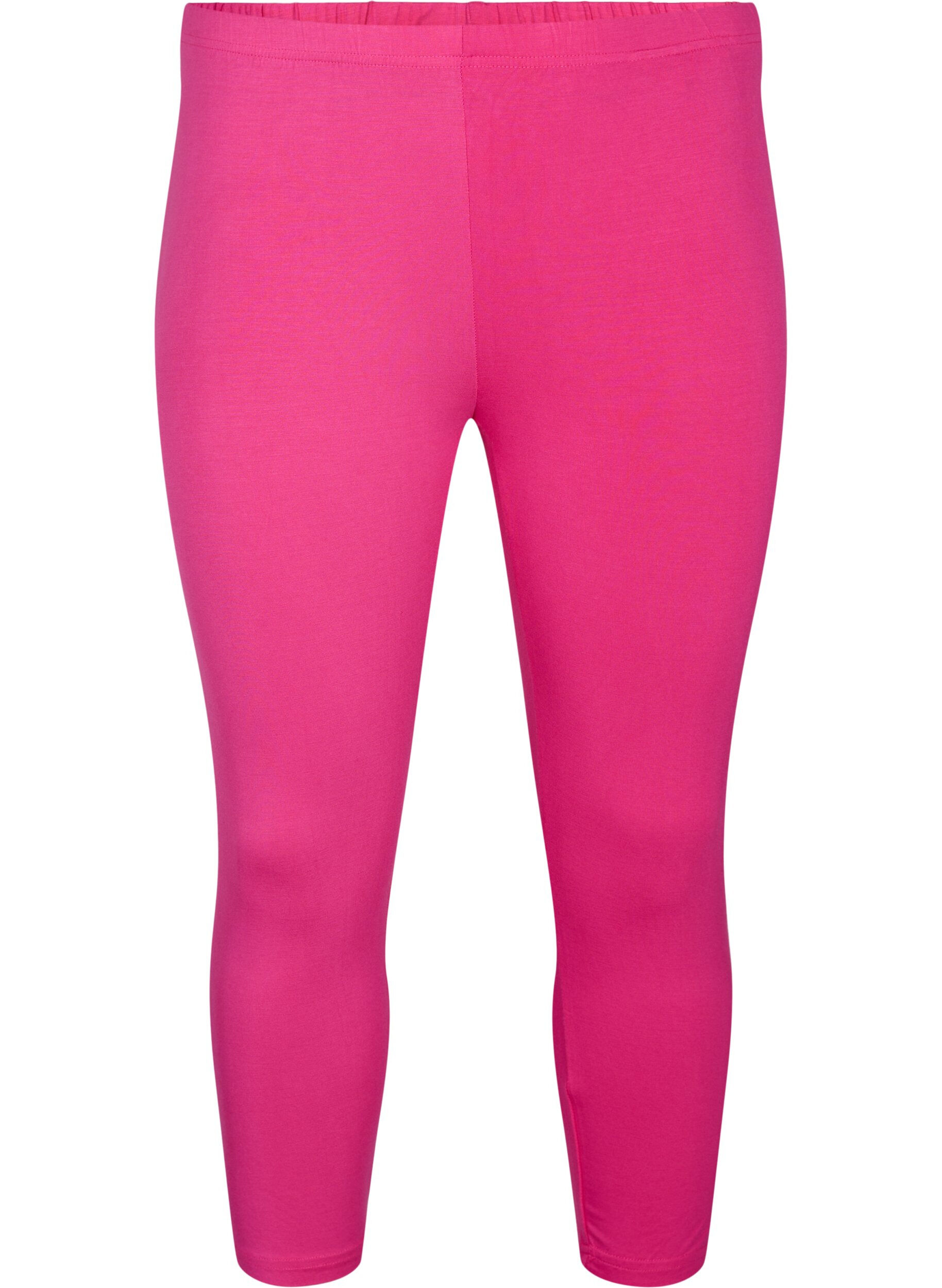 Zizzifashion Basic 3/4 leggings in viscose, Pink, Packshot image number 0