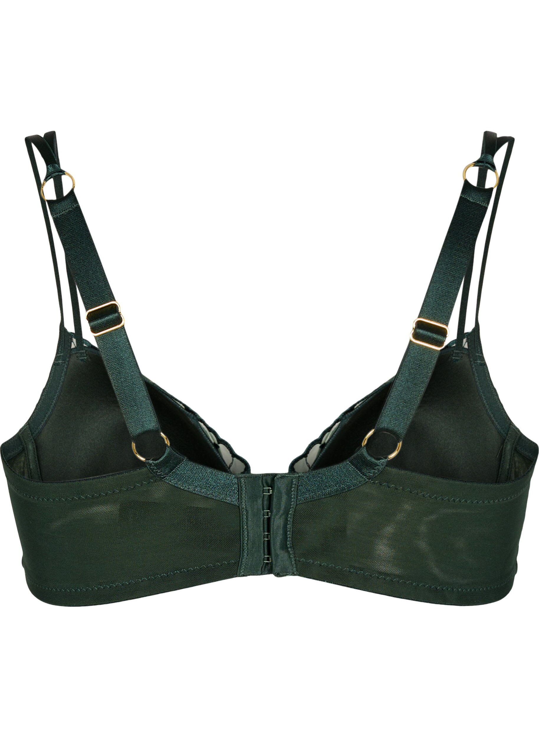 Zizzifashion Moulded bra with embroidery, Green, Packshot image number 1