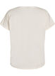 Loose cotton night T-shirt with print detail, Vanilla, Packshot image number 1