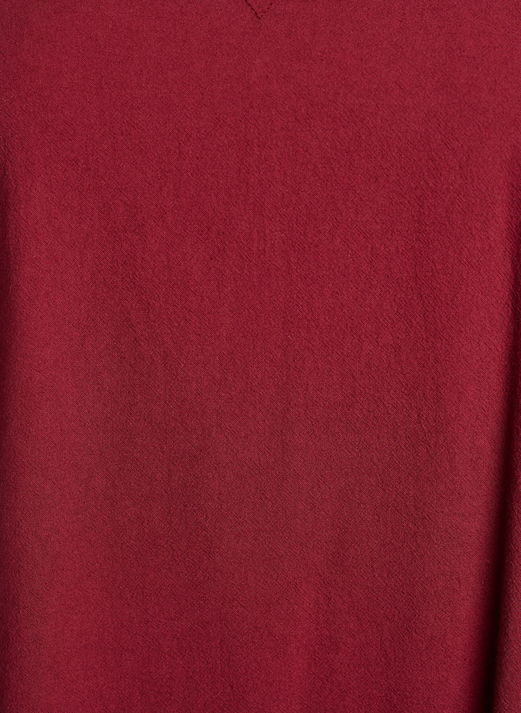 Zizzifashion Short cotton dress with V-neck, Dark Bordeaux, Packshot image number 2