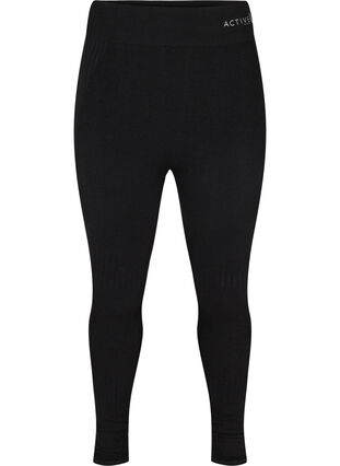 Seamless sports tights, Black, Packshot image number 0