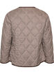 Quilted jacket with small checks and contrast trim, Brown, Packshot image number 1