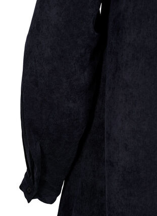 Velvet dress with zipper and 3/4 sleeves, Black, Packshot image number 3