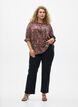 Viscose blouse with paisley print and elbow length sleeves, Blue, Model image number 1