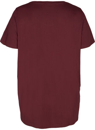 Oversize sleep T-shirt in organic cotton, Tawny Port, Packshot image number 1
