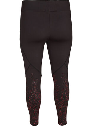 Cropped sports leggings with print details, Red Splash, Packshot image number 1