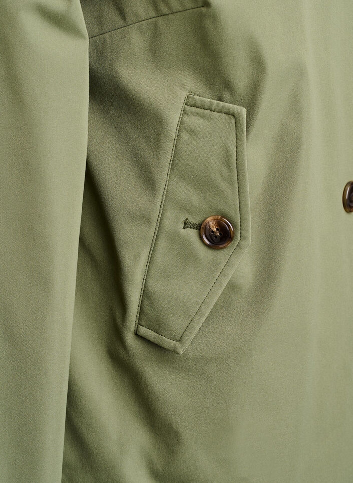 Short trench coat with pockets, Green, Packshot image number 3
