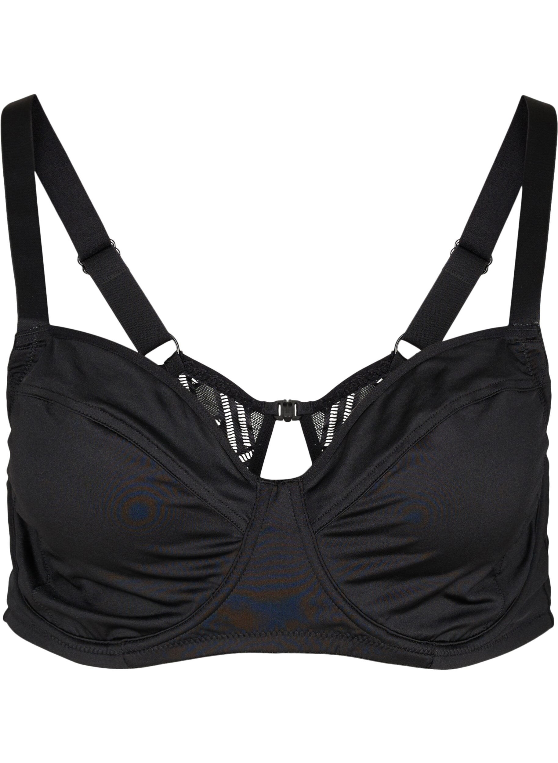 Zizzifashion Underwired bra with back detail, Black, Packshot image number 0