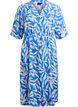 Midi dress with print and tie belt, Blue, Packshot image number 0