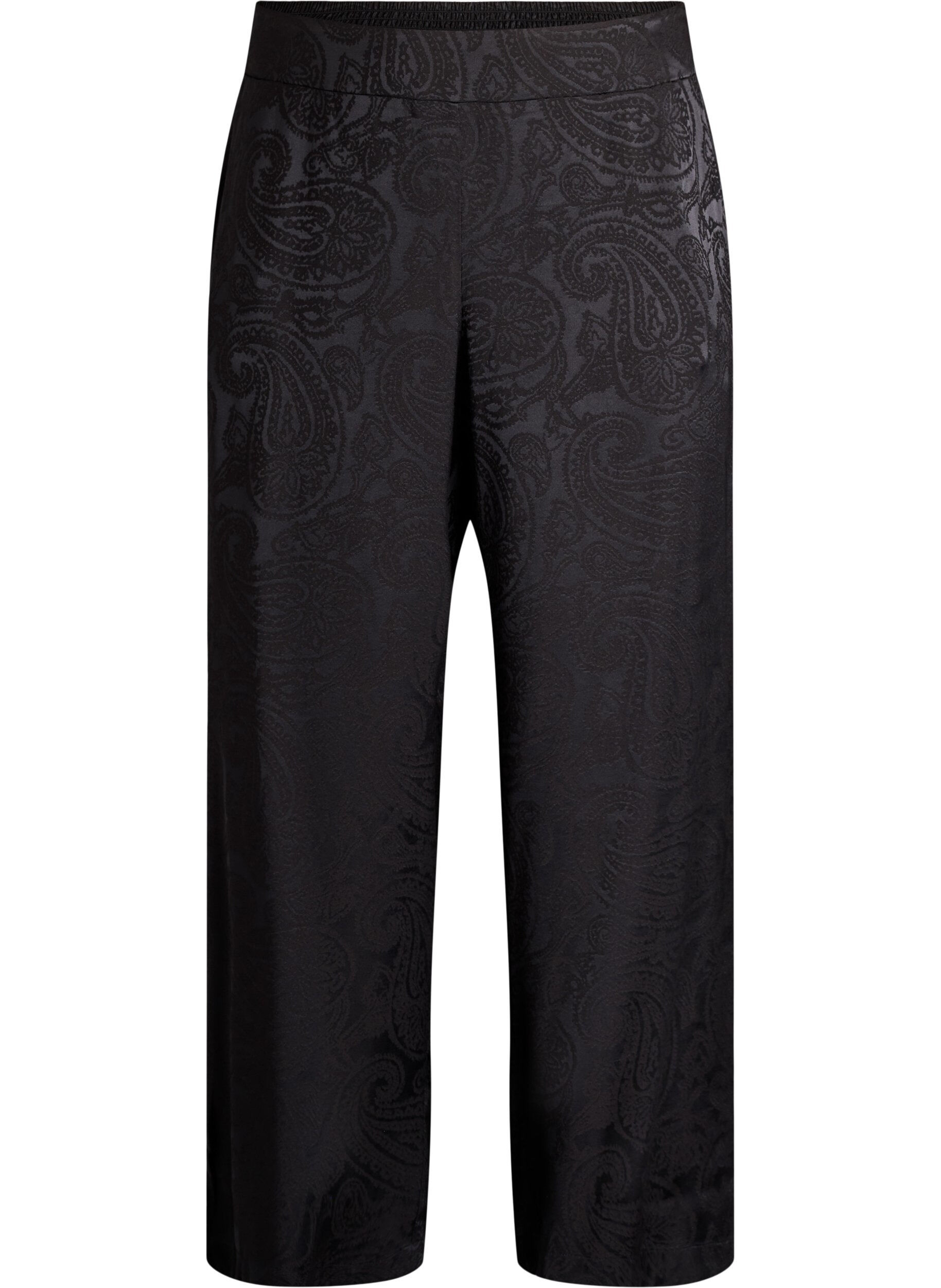 Loose trousers with paisley pattern and high waist