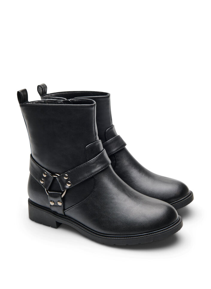 Short biker boot, Black, Packshot
