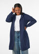 Long hoodie with zip and pockets, Blue, Model image number 0