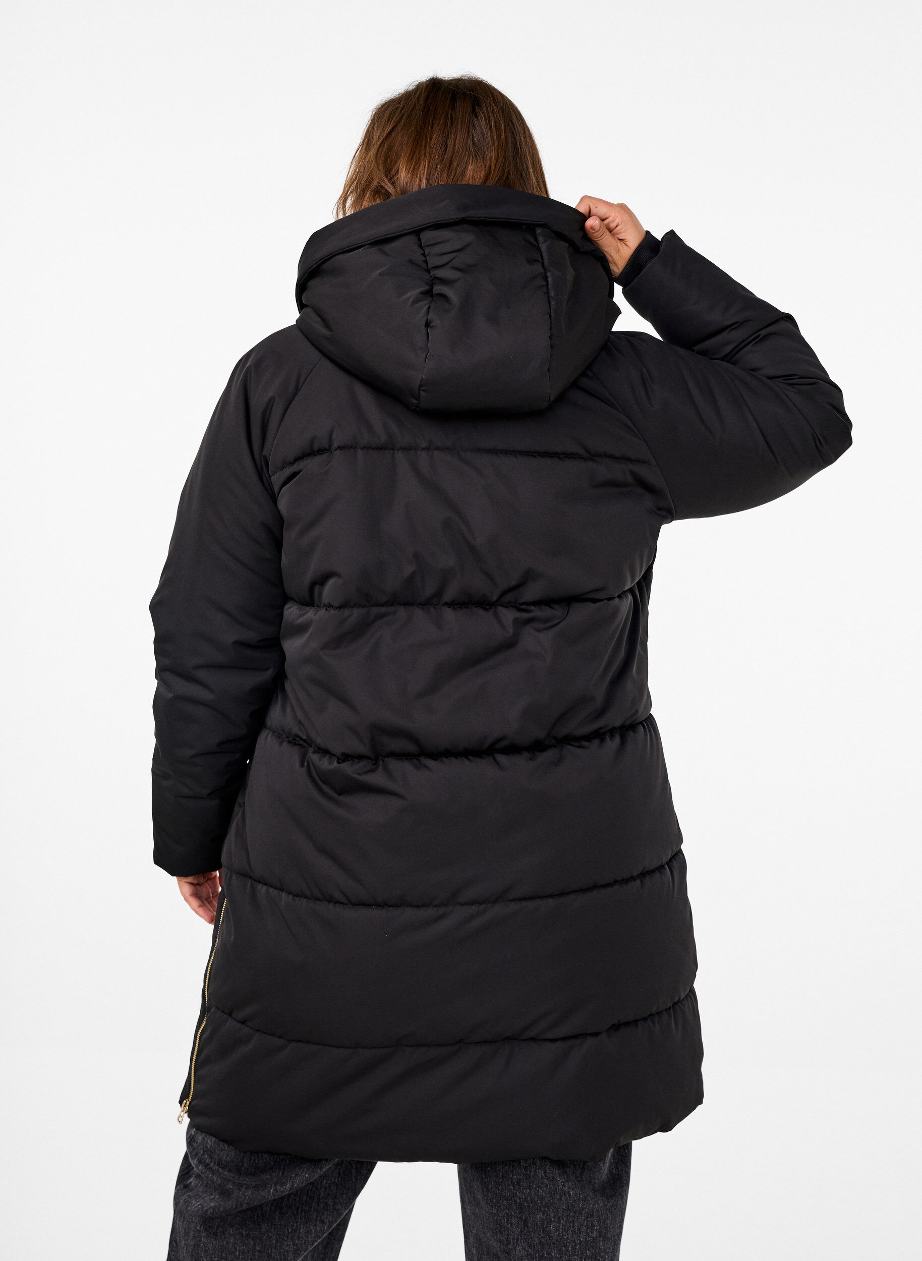 Zizzifashion Puffer coat with hood, Black, Model image number 2