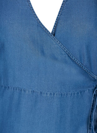 Short, lyocell wrap dress, Mid blue denim, Packshot image number 2