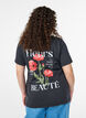Cotton T-shirt with front and back print, 9991, Model image number 2