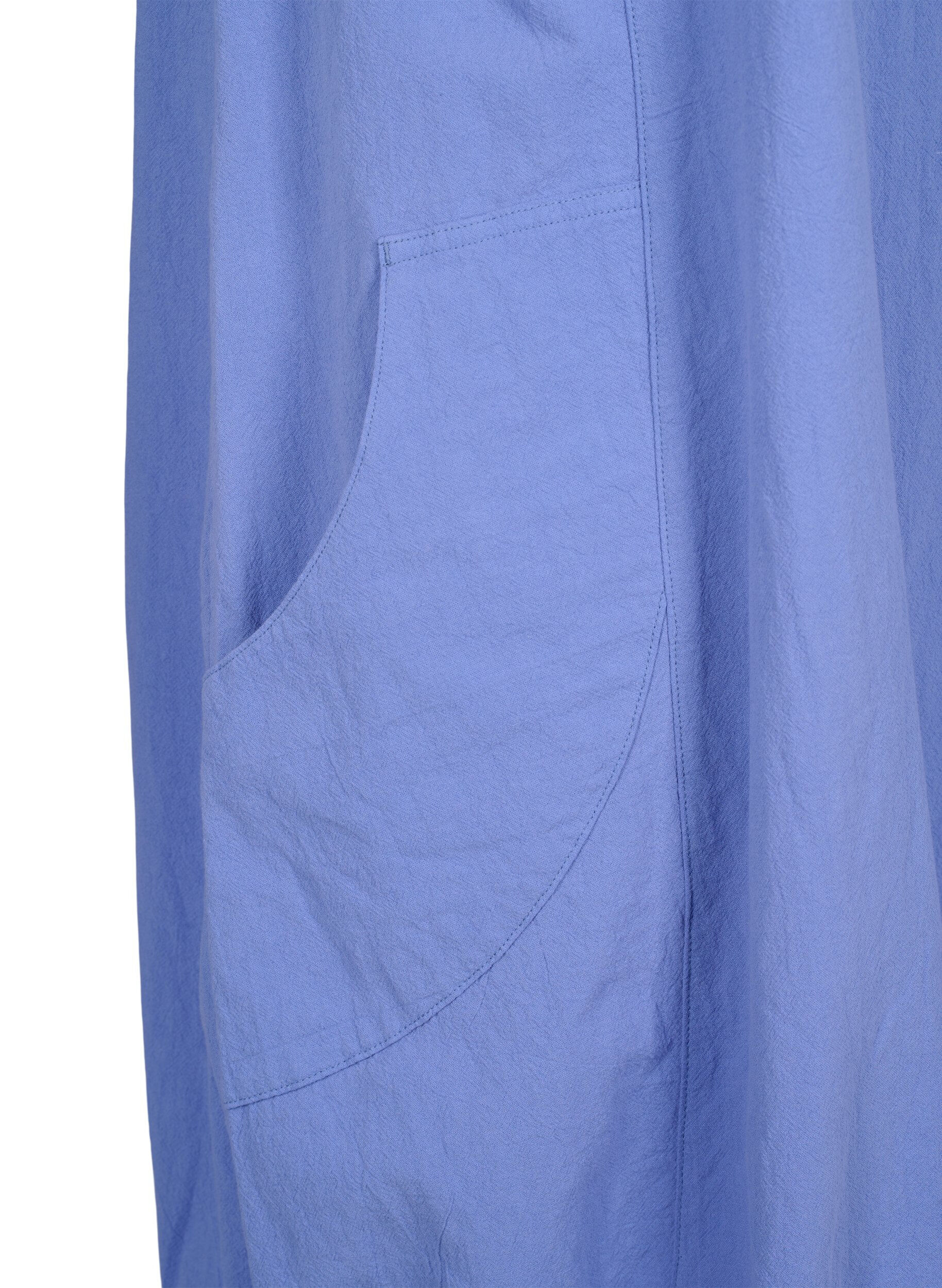 Zizzifashion Short sleeve cotton dress, Blue, Packshot image number 3
