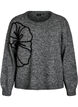 Jumper with flower appliqu&eacute;, Grey, Packshot image number 0