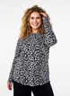 Long-sleeved blouse with leopard print, Dark Grey, Model image number 0
