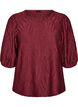 Blouse with texture and 3/4 sleeves, Red, Packshot image number 0